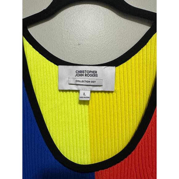 Christopher John Rogers Color Block Ribbed Tank Top Size Large - Picture 5 of 8